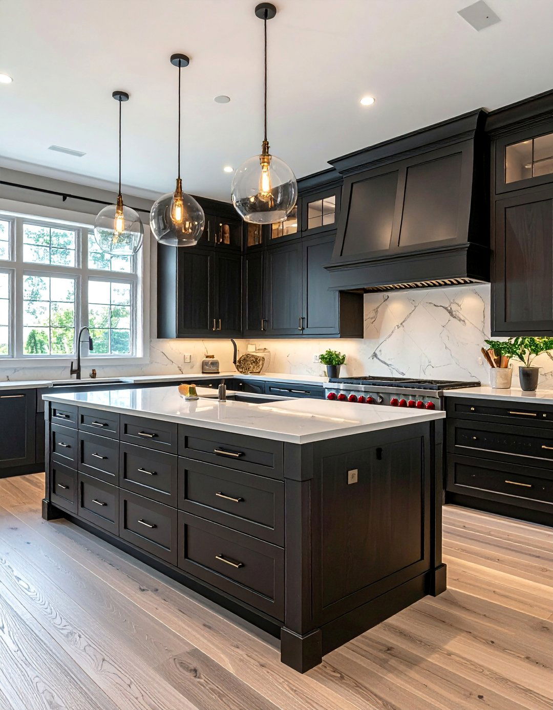 Dark Wood Kitchen Cabinets Reaching the Ceiling - 30 Dark Wood Kitchen Cabinets for a Timeless Look