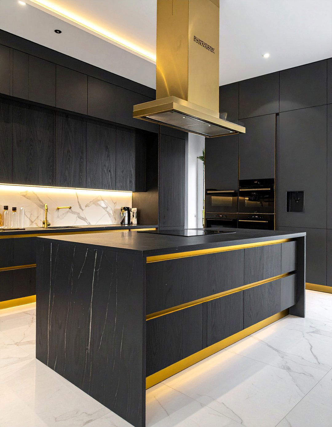 Dark Wood Kitchen Cabinets with Gold Hardware - 30 Dark Wood Kitchen Cabinets for a Timeless Look