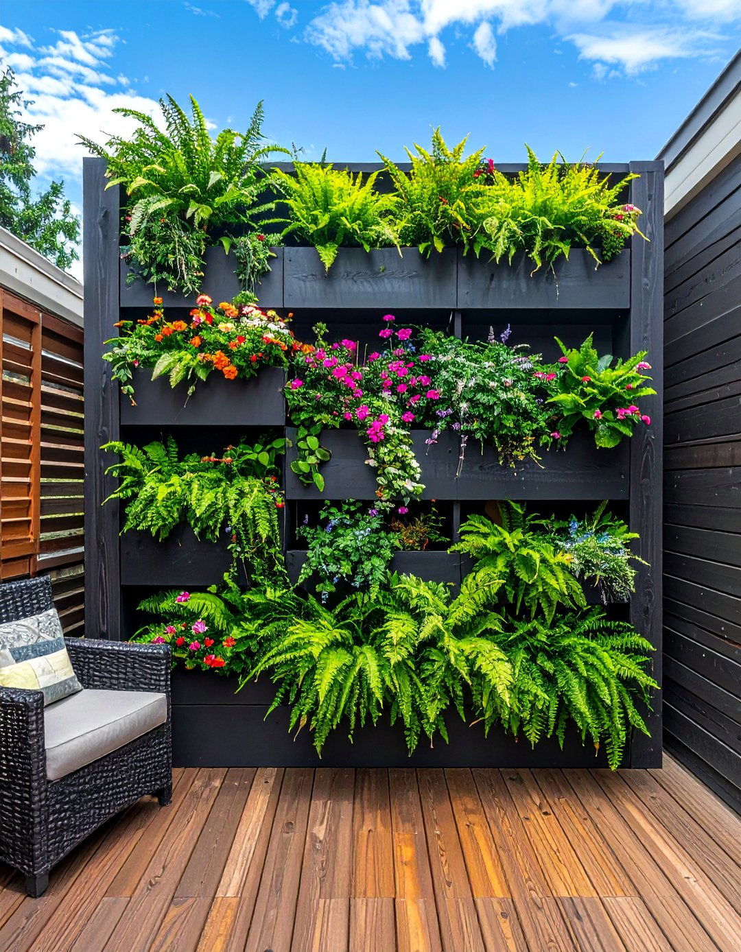 Deck With Privacy Wall Featuring Built In Planters - 20 Deck With Privacy Wall Ideas for Secluded Outdoor Living