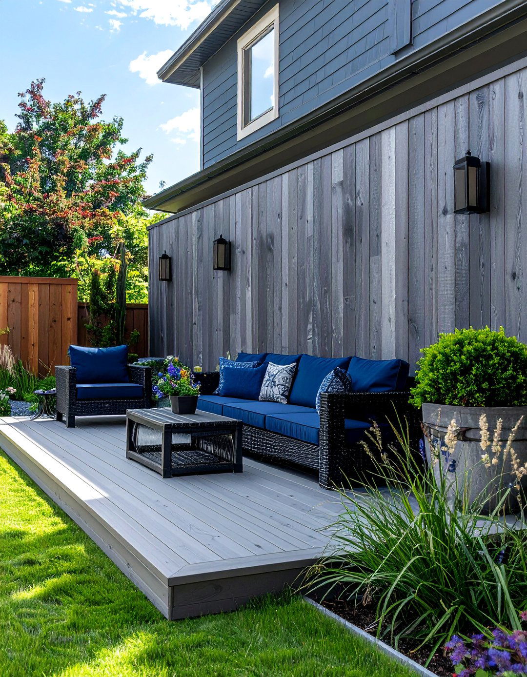 Deck With Privacy Wall Made From Composite Materials - 20 Deck With Privacy Wall Ideas for Secluded Outdoor Living