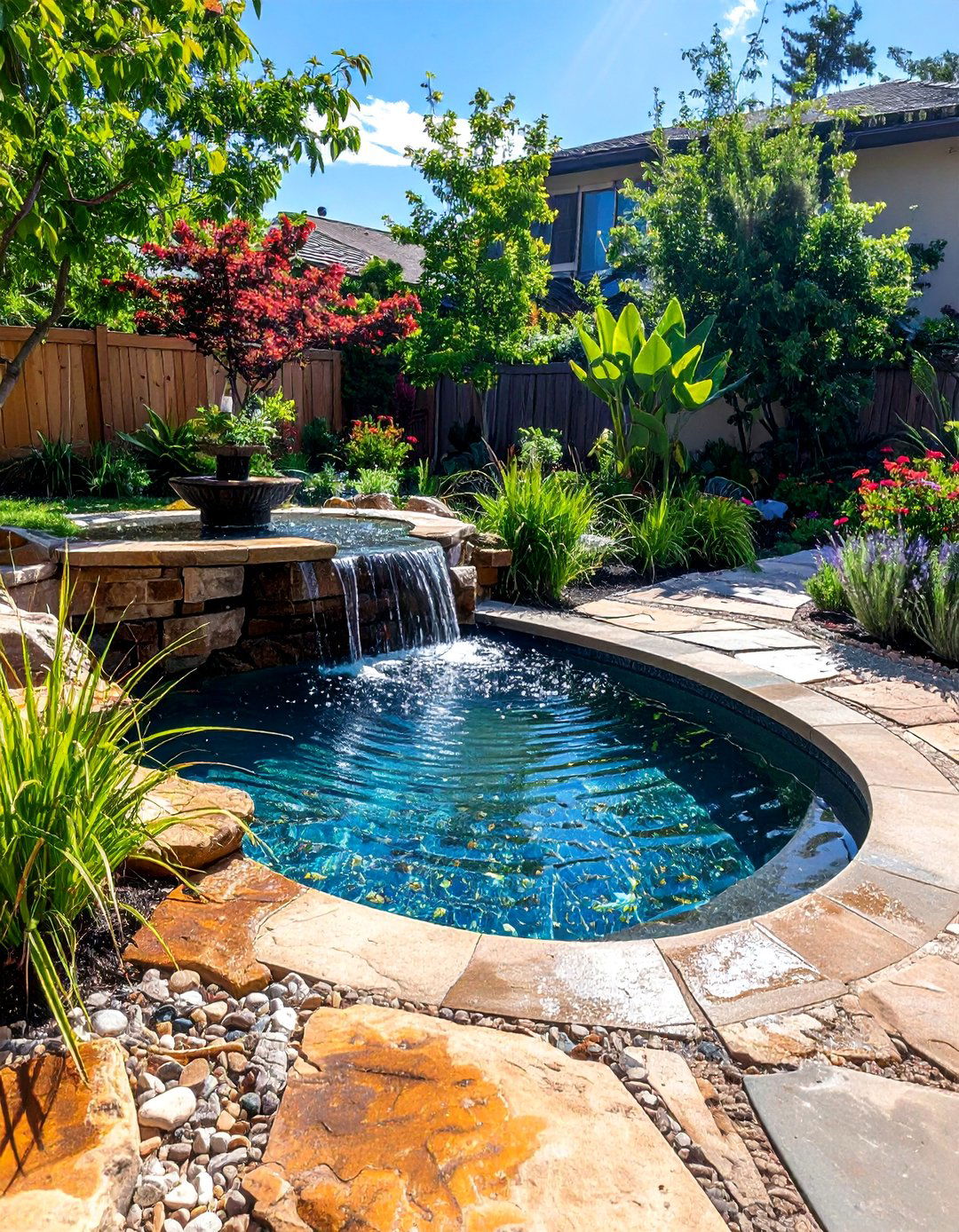 Decomposed Granite Water Feature Surround - 30 Decomposed Granite Landscaping Ideas for Your Yard