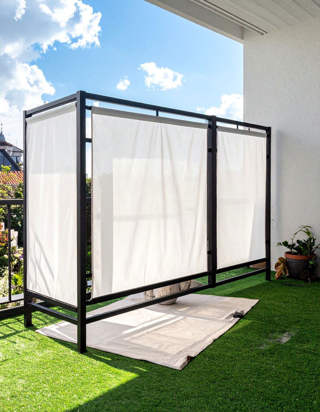 Decorative Outdoor Folding Screen Balcony Divider - 20 Balcony Divider Ideas for Privacy and Style