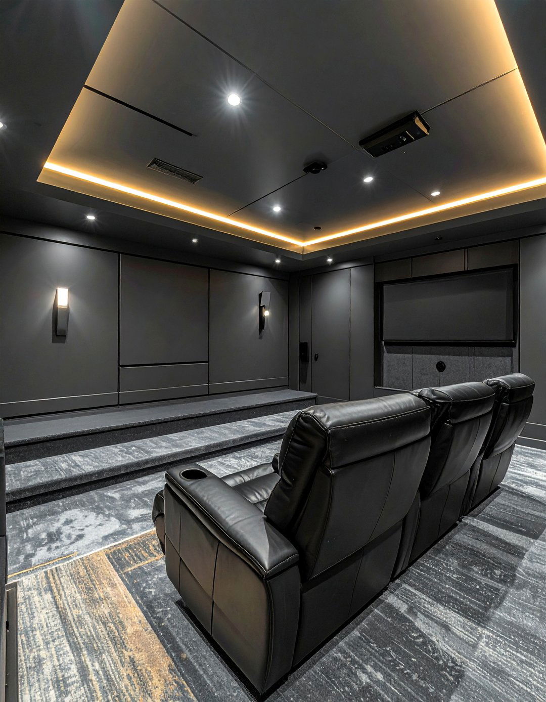 Deep Charcoal Gray for Ultimate Light Control - 20 Gray Home Theater Paint Color Schemes