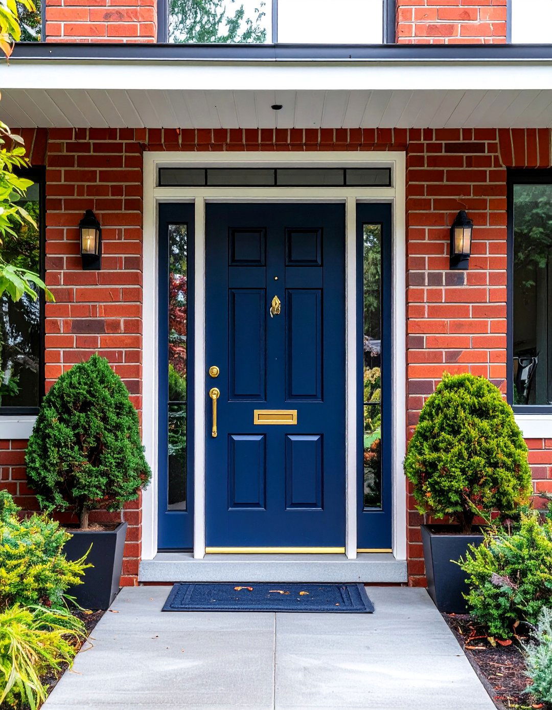Deep Navy Blue Mid Century Front Door - 20 Mid Century Front Door Colors for Curb Appeal