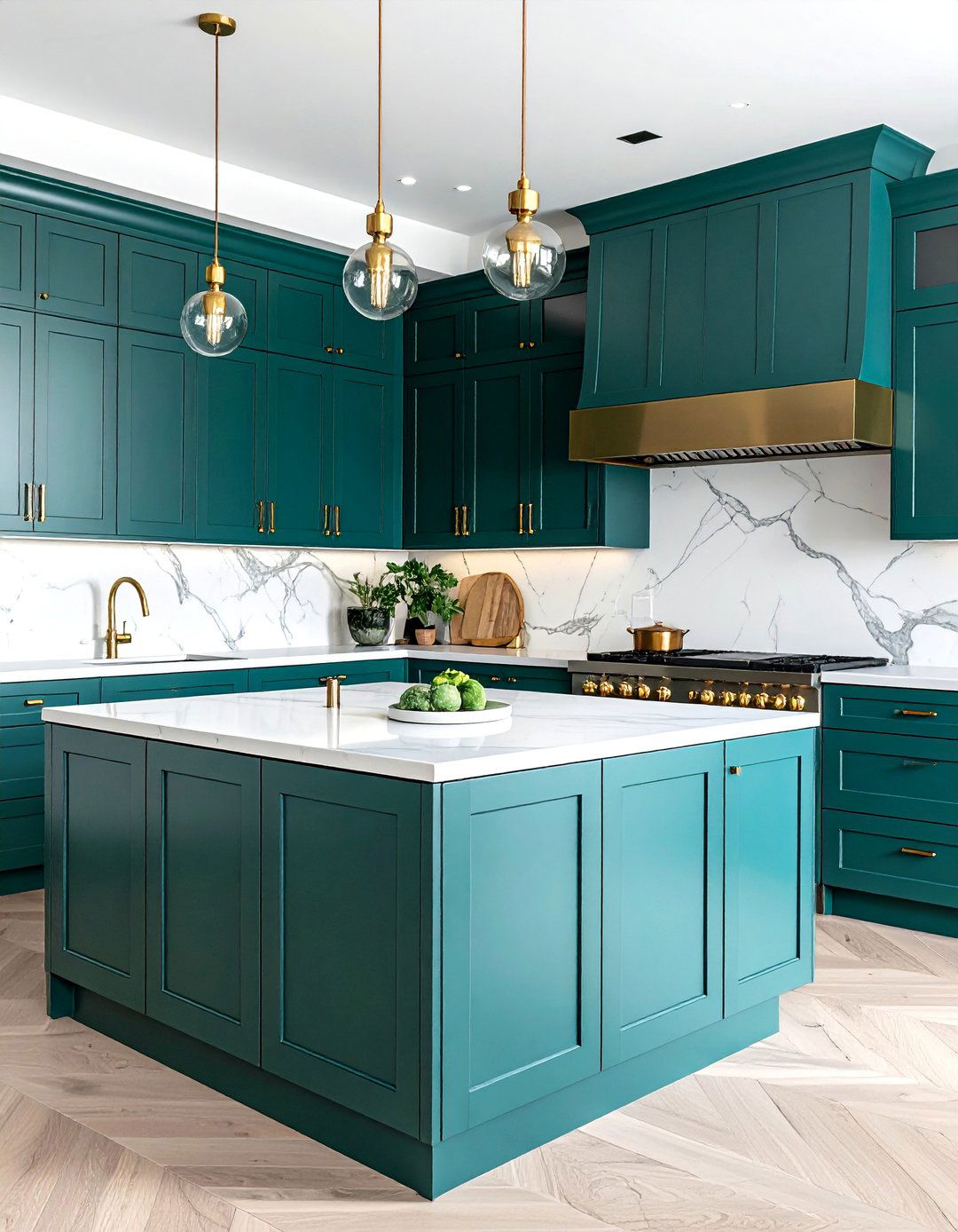Deep Teal Kitchen Cabinets - 40 Kitchen Cabinet Color Ideas to Refresh Your Space
