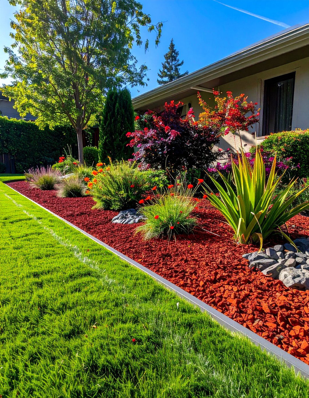 Defining Garden Borders with Red Lava Rock Edging - 20 Red Lava Rock Landscaping Ideas for Bold Gardens