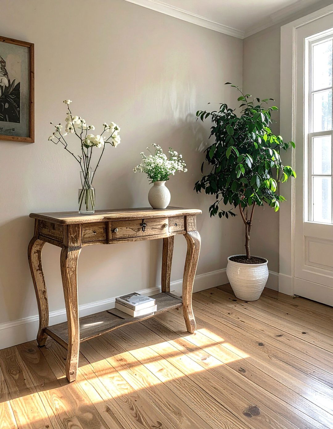 Demilune Accent Table - 40 French Country Living Room Ideas for a Cozy Space