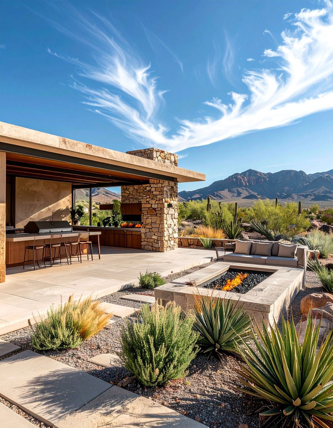 Desert Modern Minimalist BBQ Retreat - 40 Amazing BBQ Area Ideas for Outdoor Living