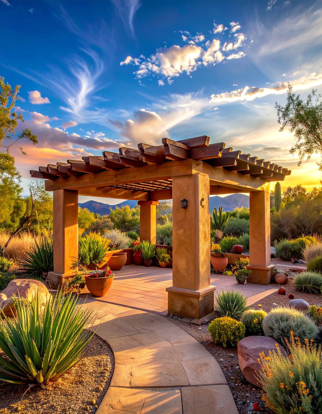 Desert Southwest Adobe Style - 40 Garden Arbor Ideas for a Charming Outdoor Retreat