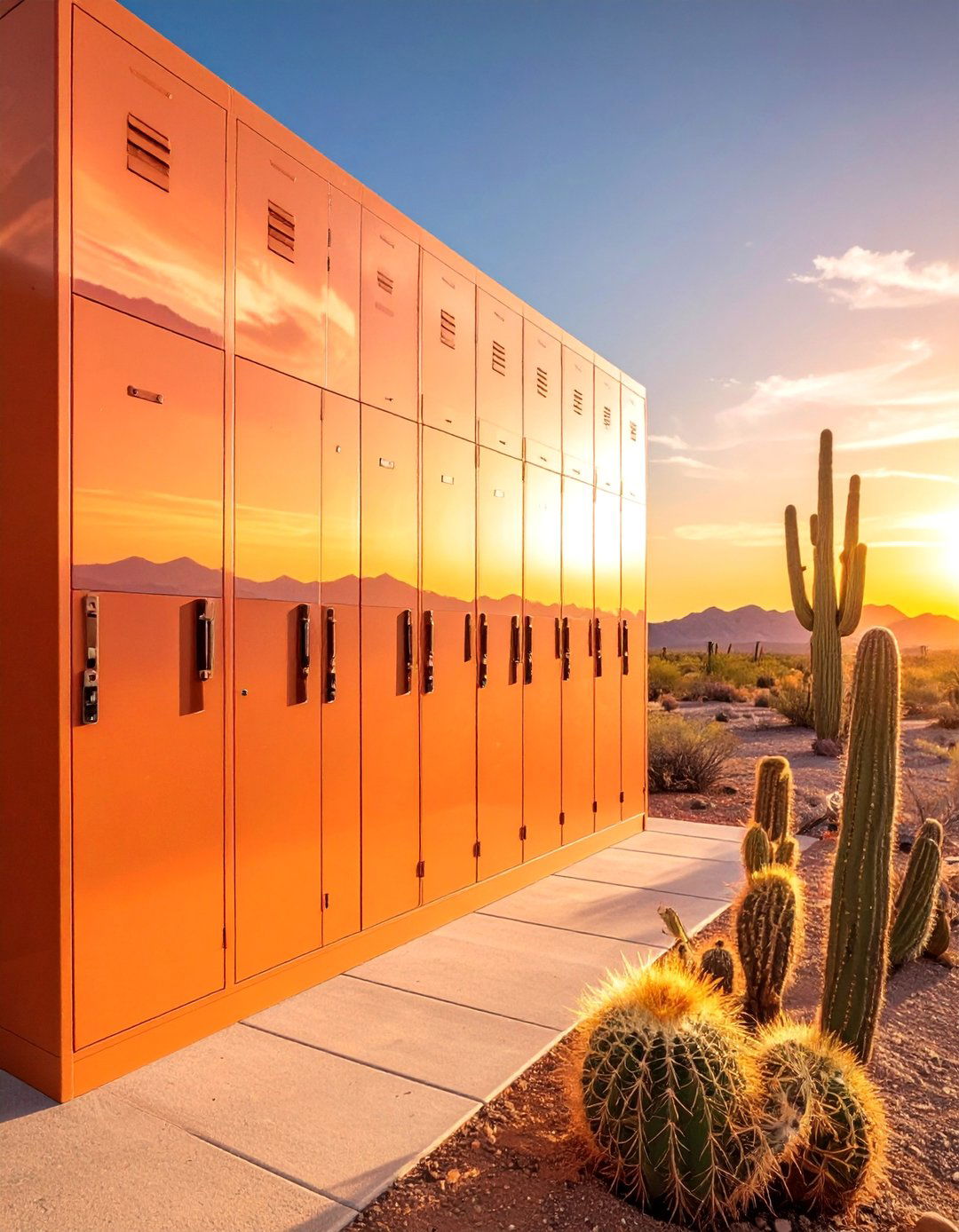 Desert Sunset Warmth - 30 Locker Decor Ideas for Stylish and Functional Spaces