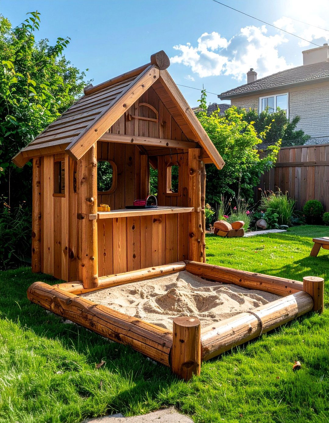 Designing a Childrens Corner Play Area with Natural Elements - 30 Corner Landscaping Ideas for a Beautiful Yard