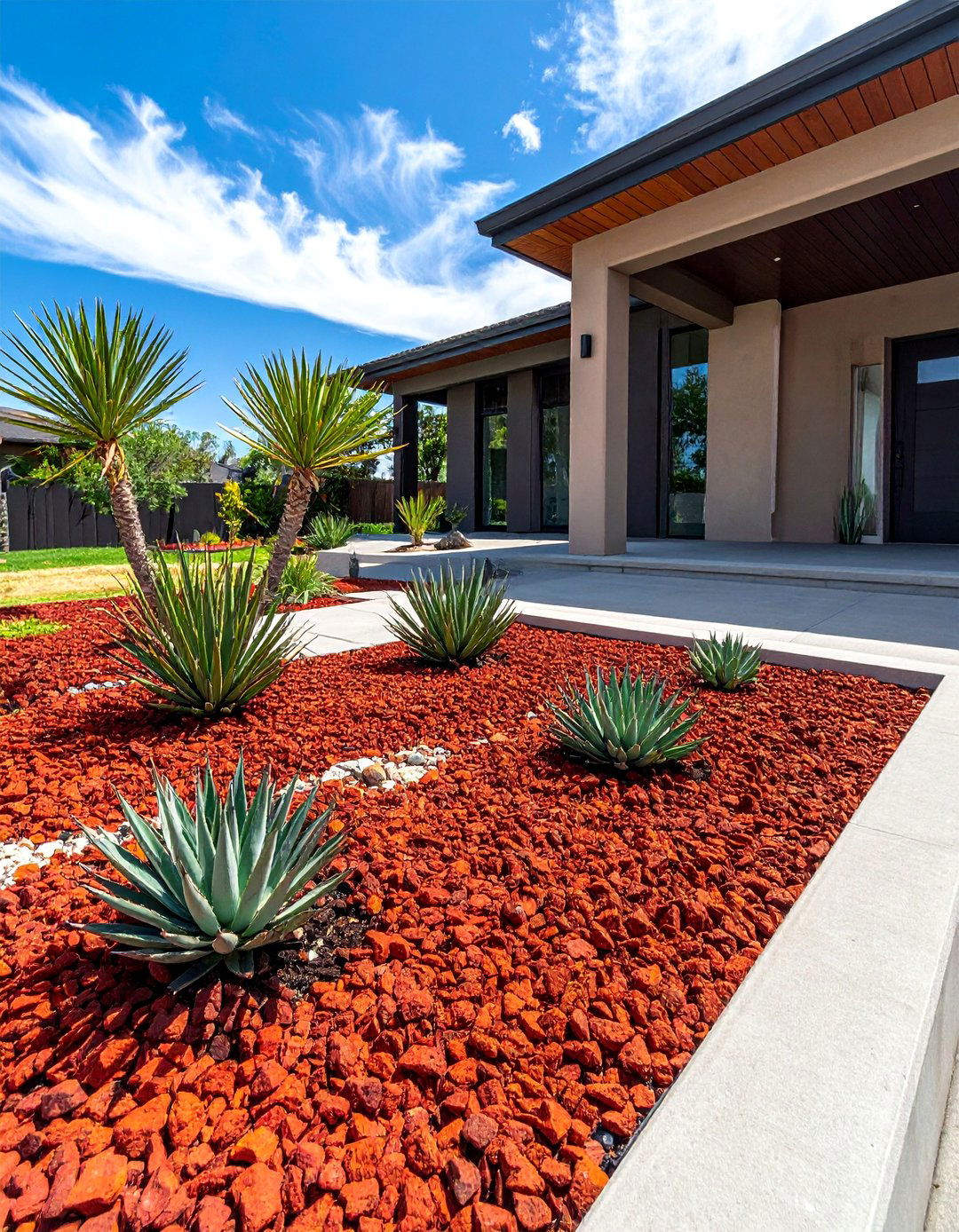Designing a Red Lava Rock Mulch Bed - 20 Red Lava Rock Landscaping Ideas for Bold Gardens