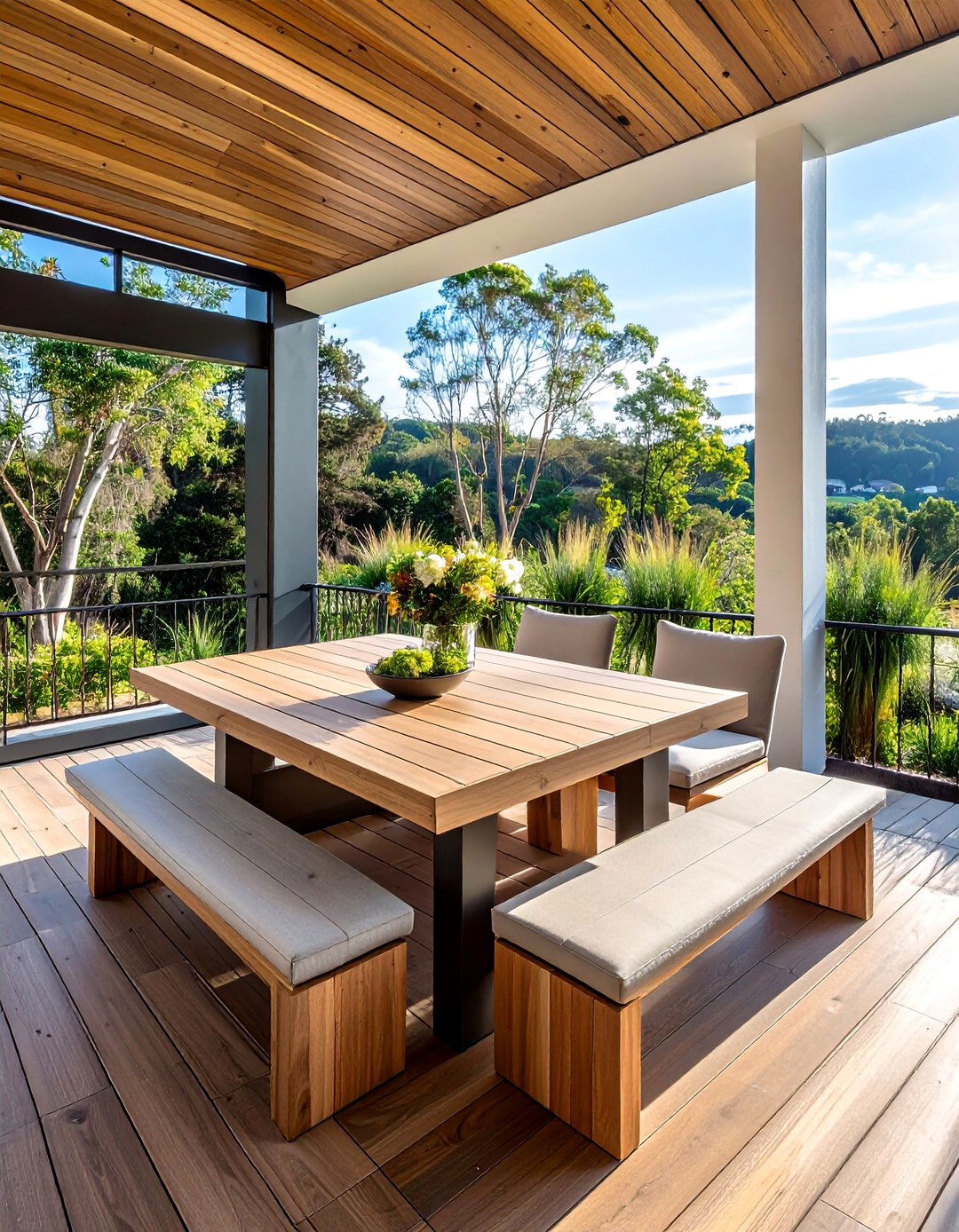 Dining Bench Seating - 20 Deck Seating Ideas for Outdoor Living Spaces