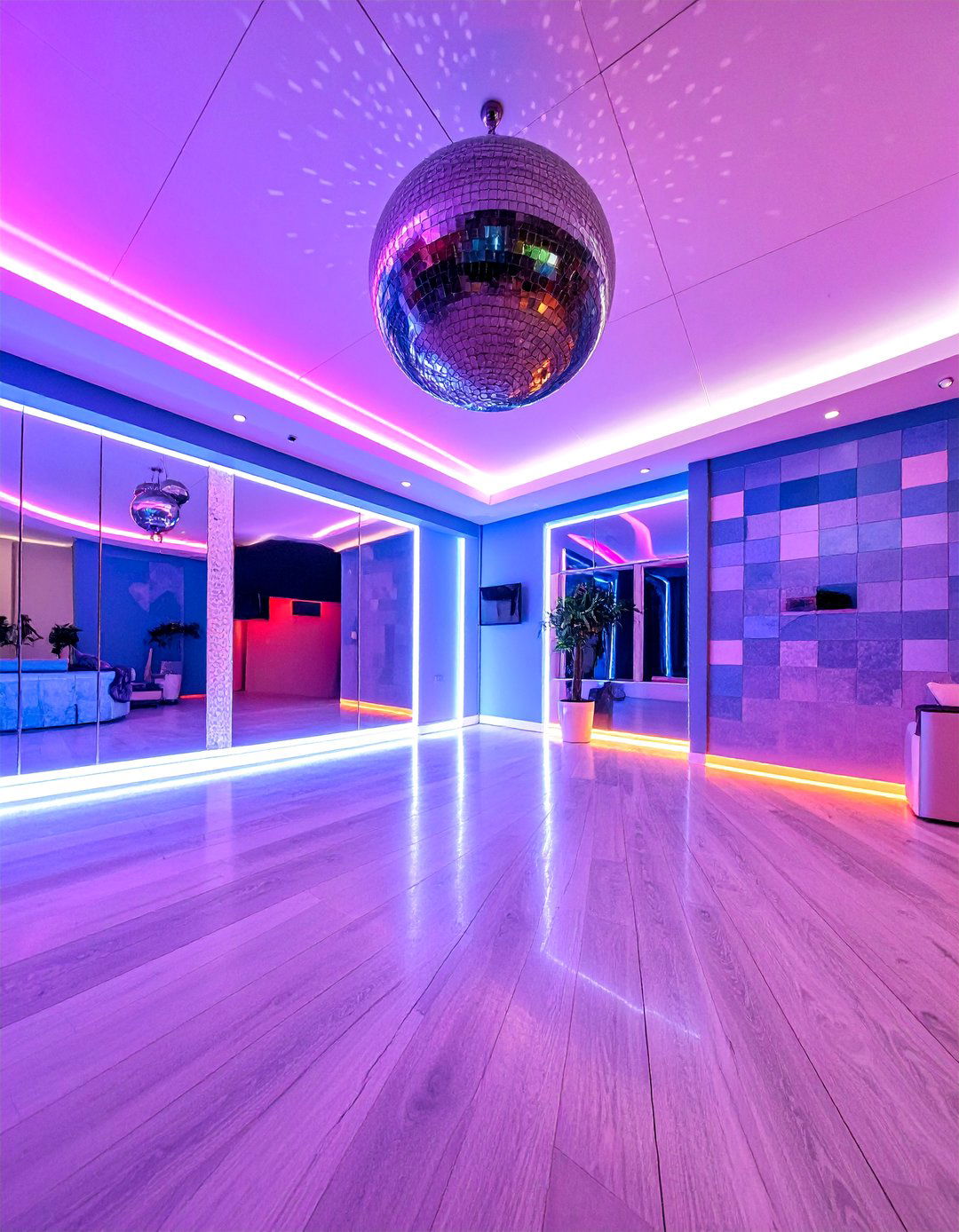 Disco Ball Ceiling Feature - 20 Vaporwave Room Ideas for a Retro-Futuristic Vibe