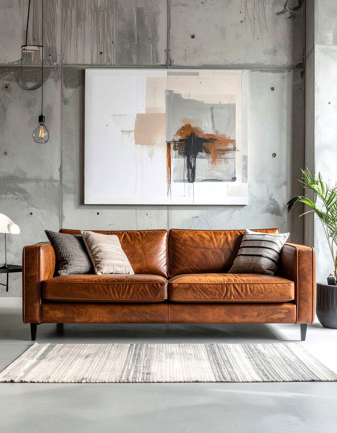 Distressed Leather Sofa - 30 Industrial Decor Ideas for a Modern Home