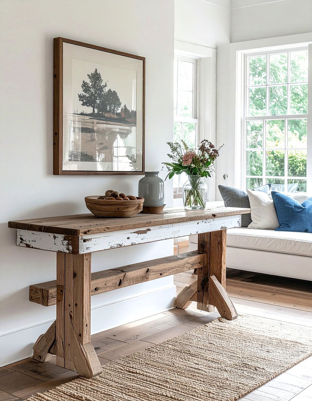 Distressed Wood Finishes Cottage Living Room - 30 Cottage Living Room Ideas for a Cozy Retreat
