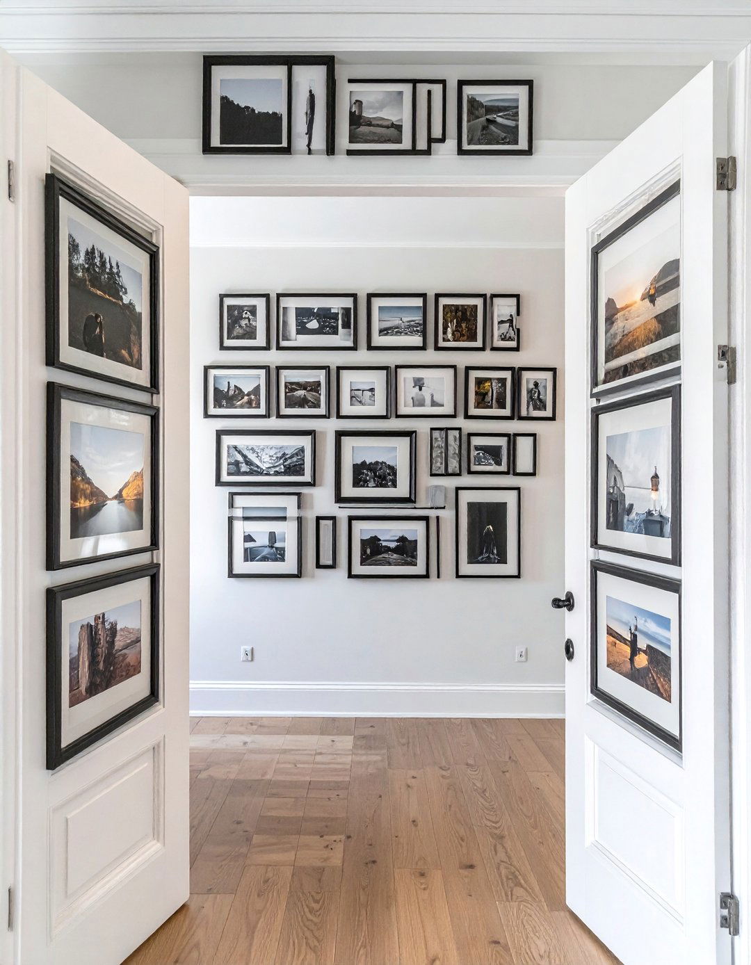Doorway Frame Photo Wall - 40 Photo Wall Ideas to Personalize Your Living Space