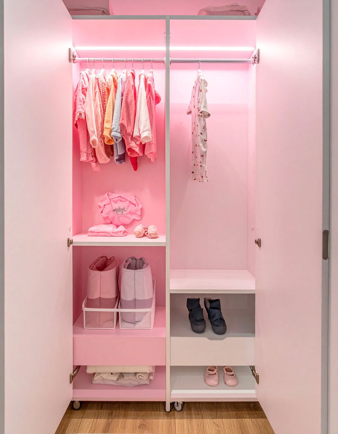 Double Rod Closet Configuration - 25 Nursery Closet Ideas for Organized and Stylish Storage