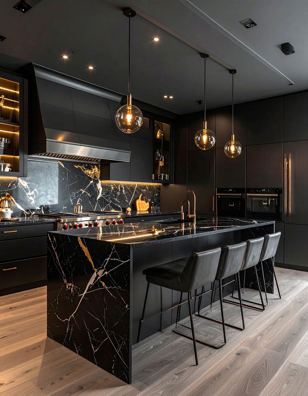 Dramatic Dark Kitchen Design - 25 Dream Kitchen Ideas for Your Modern Home
