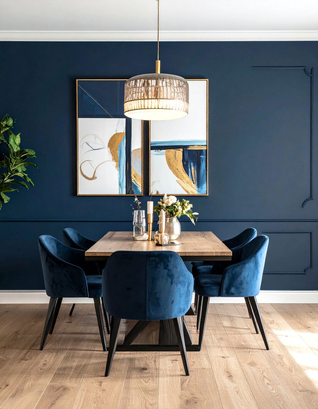 Dramatic Dark Wall with Light Accents - 40 Wall Decor Ideas to Transform Any Room