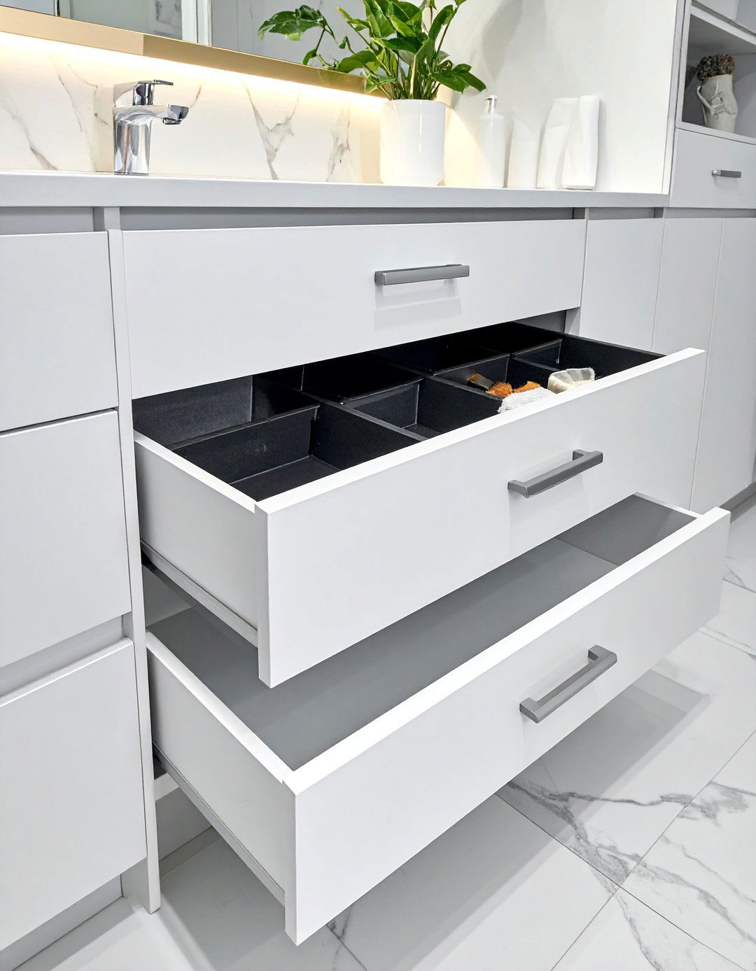 Drawer Pull Out Trays - 40 Bathroom Organization Ideas for Clutter-Free