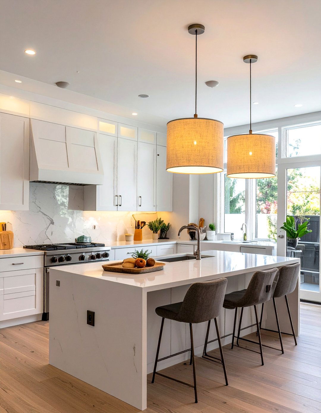 Drum Shade Kitchen Island Pendants - 20 Kitchen Island Lighting Ideas to Brighten Your Space