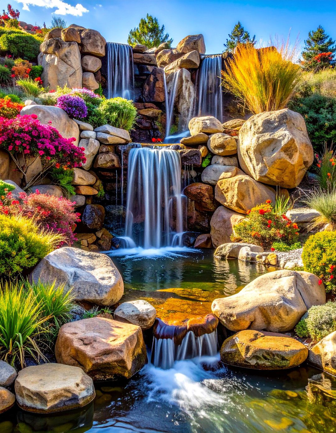 Dry Waterfall Stone Arrangement - 40 Japanese Garden Ideas for a Serene Outdoor Retreat