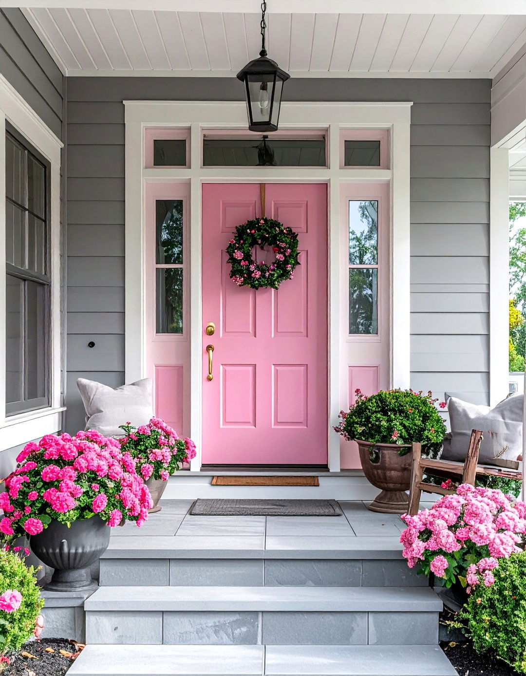 Dusty Rose Porch Door - 20 Porch Paint Colors Ideas for a Welcoming Outdoor Space