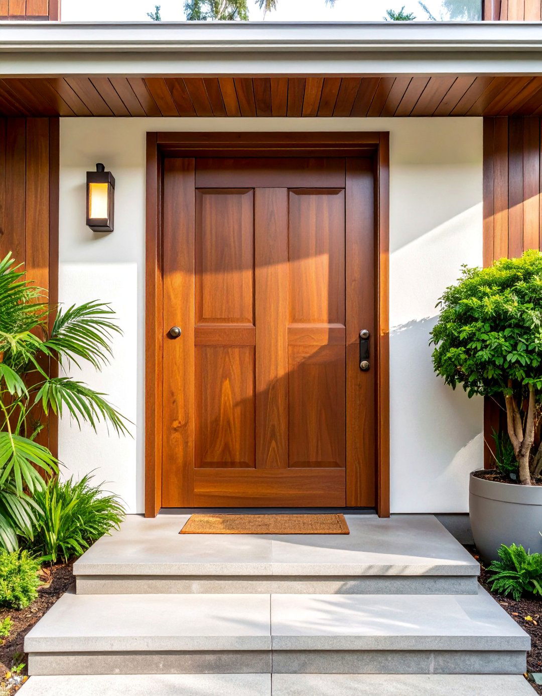 Earthy Chocolate Brown Mid Century Front Door - 20 Mid Century Front Door Colors for Curb Appeal