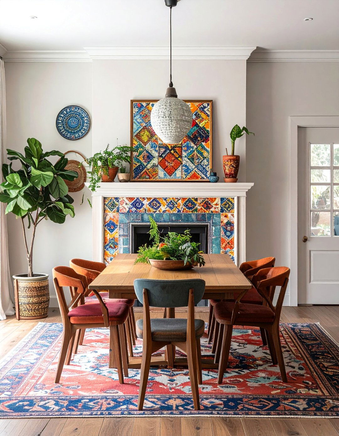 Eclectic Bohemian Fireplace Dining Spaces - 30 Dining Rooms With Fireplaces for Cozy Meals