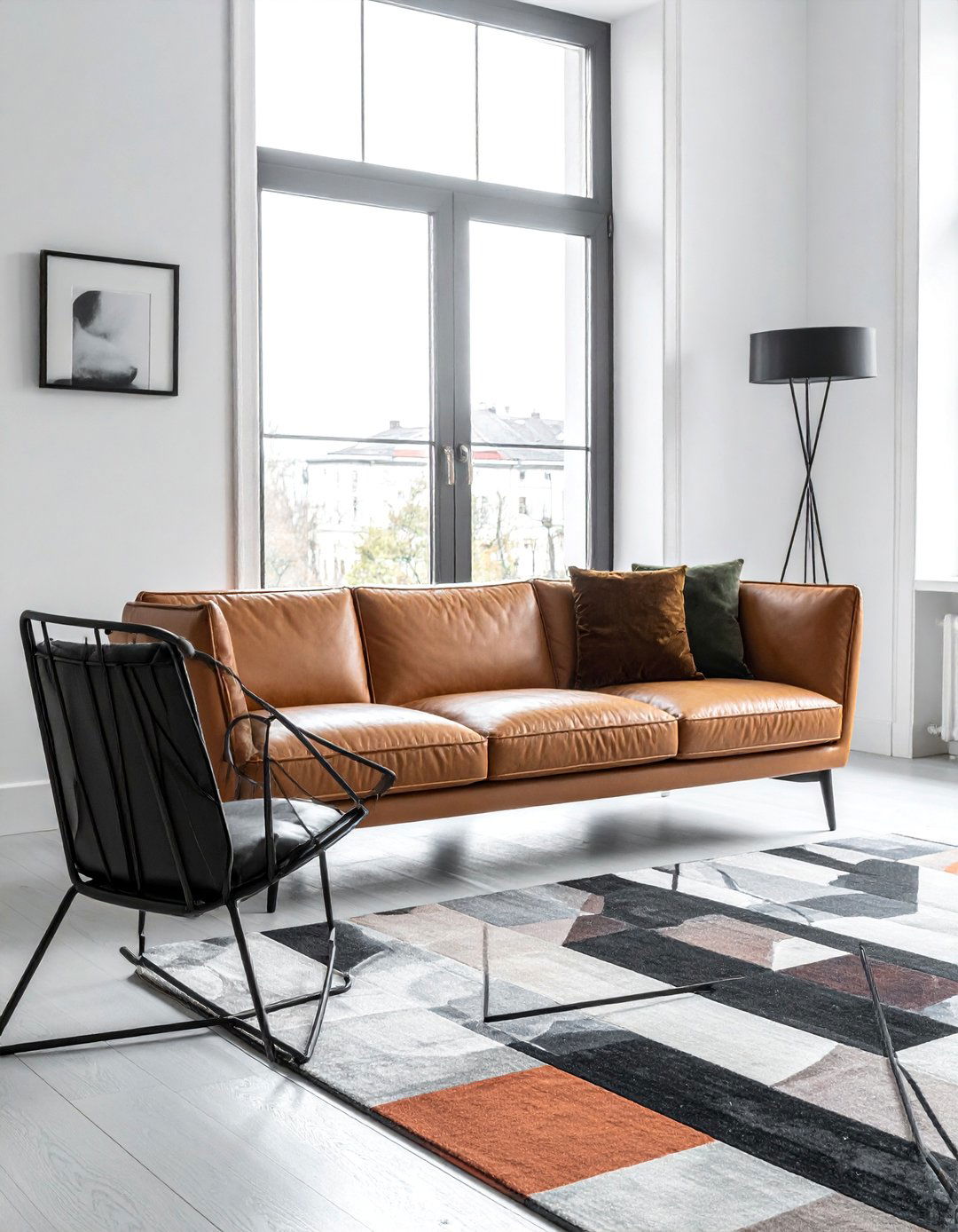 Eclectic Living Room with Contrasting Furniture Silhouettes - 20 Eclectic Living Room Ideas for a Unique Style