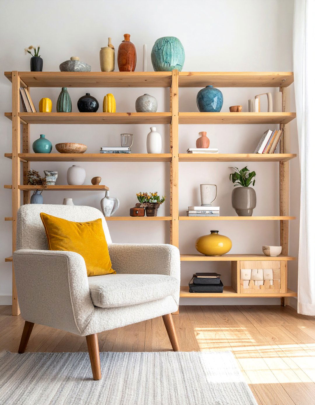 Eclectic Living Room with Open Shelving Displays - 20 Eclectic Living Room Ideas for a Unique Style