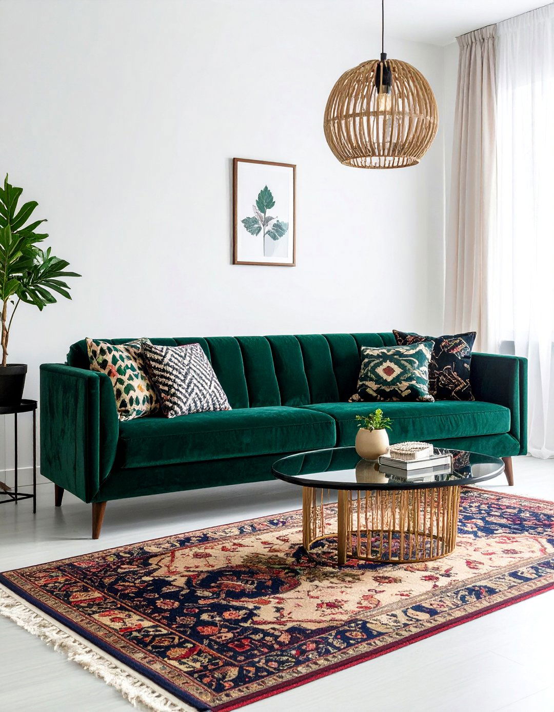 Eclectic Living Room with a Statement Velvet Sofa - 20 Eclectic Living Room Ideas for a Unique Style