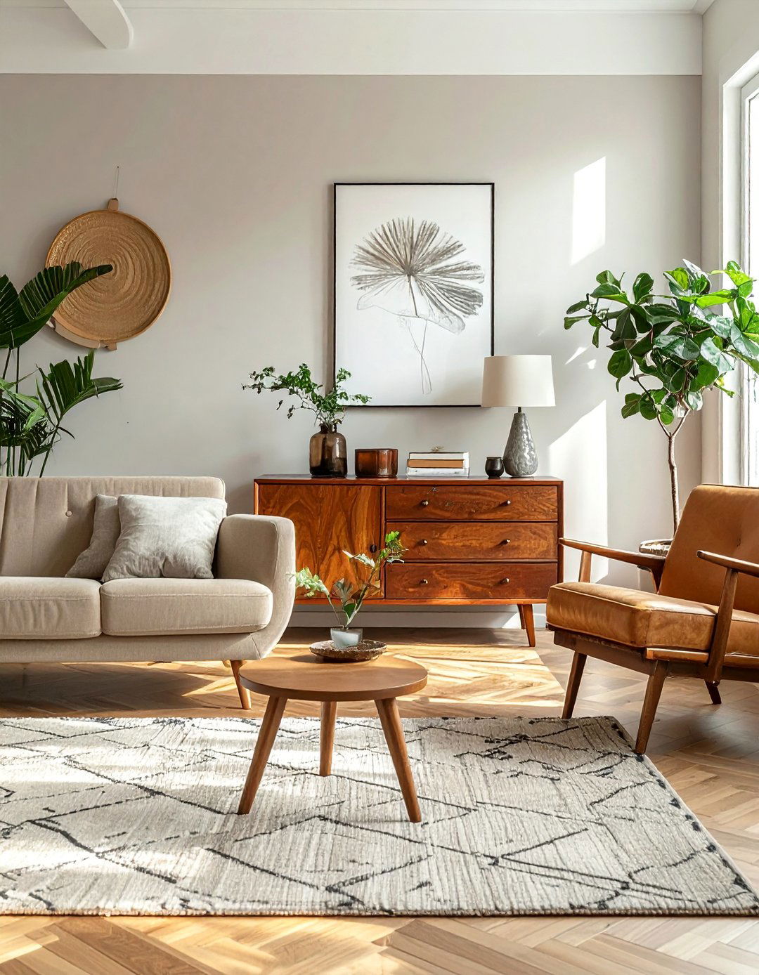 Eclectic Neutral Living Room