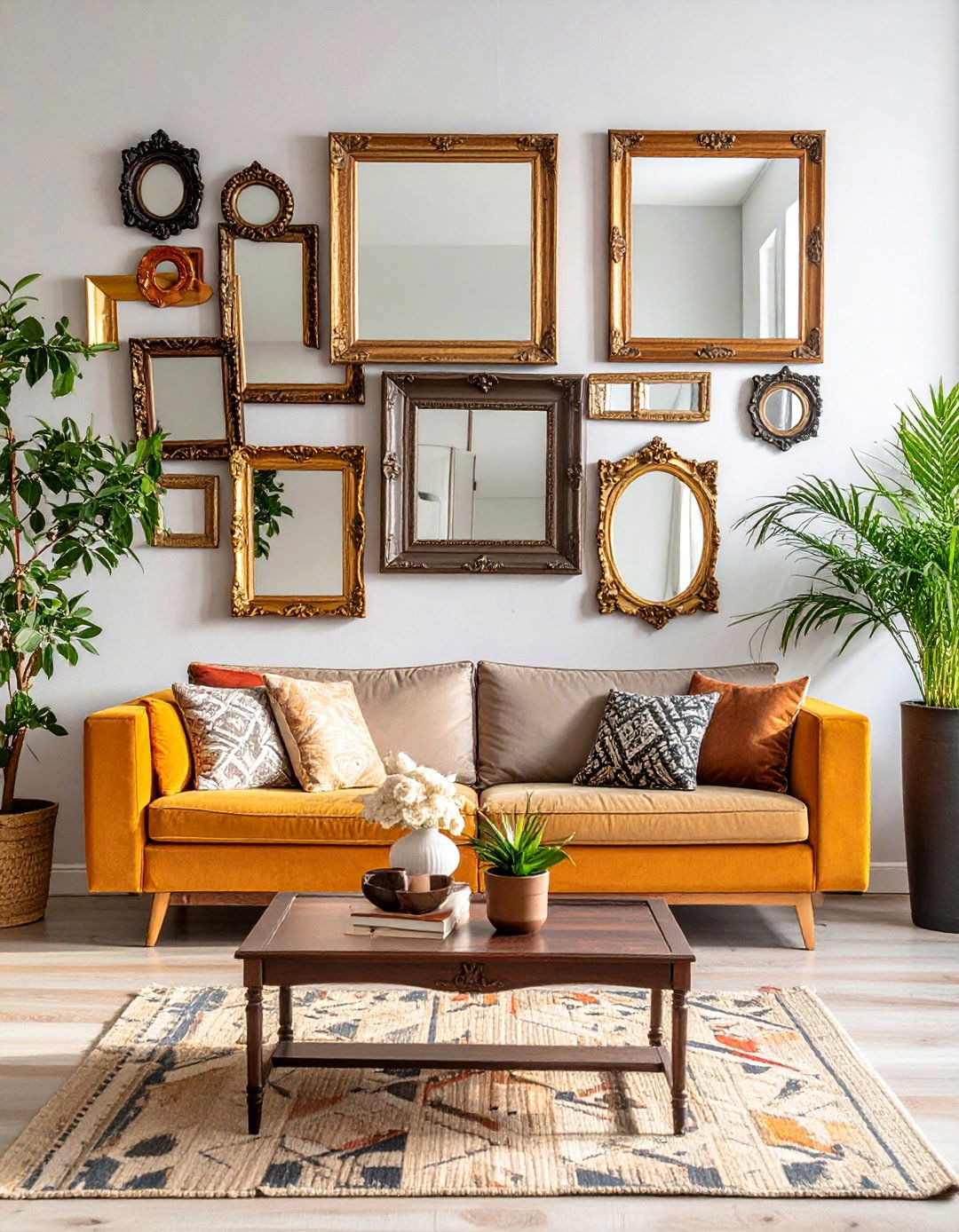 Eclectic Vintage Mix - 30 Mirror Gallery Wall Ideas to Elevate Your Decor