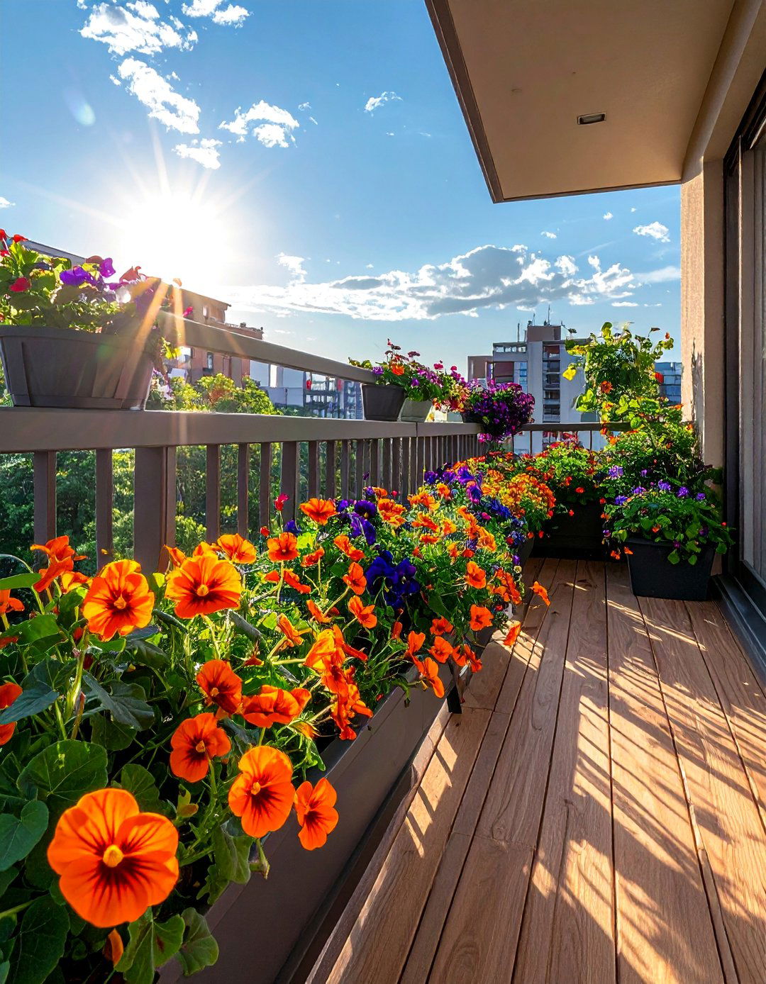 Edible Flower Balcony Garden - 40 Creative Balcony Garden Ideas for Small Spaces