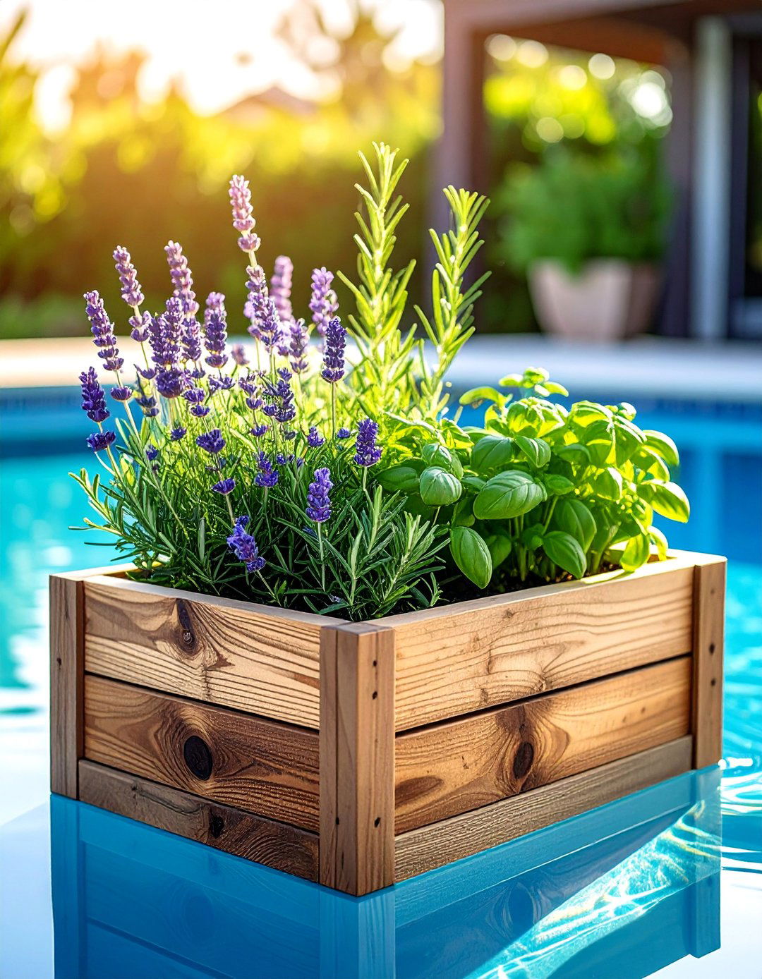 Edible Herb Garden Pool Planters - 30 Pool Planter Ideas for a Lush Backyard Oasis