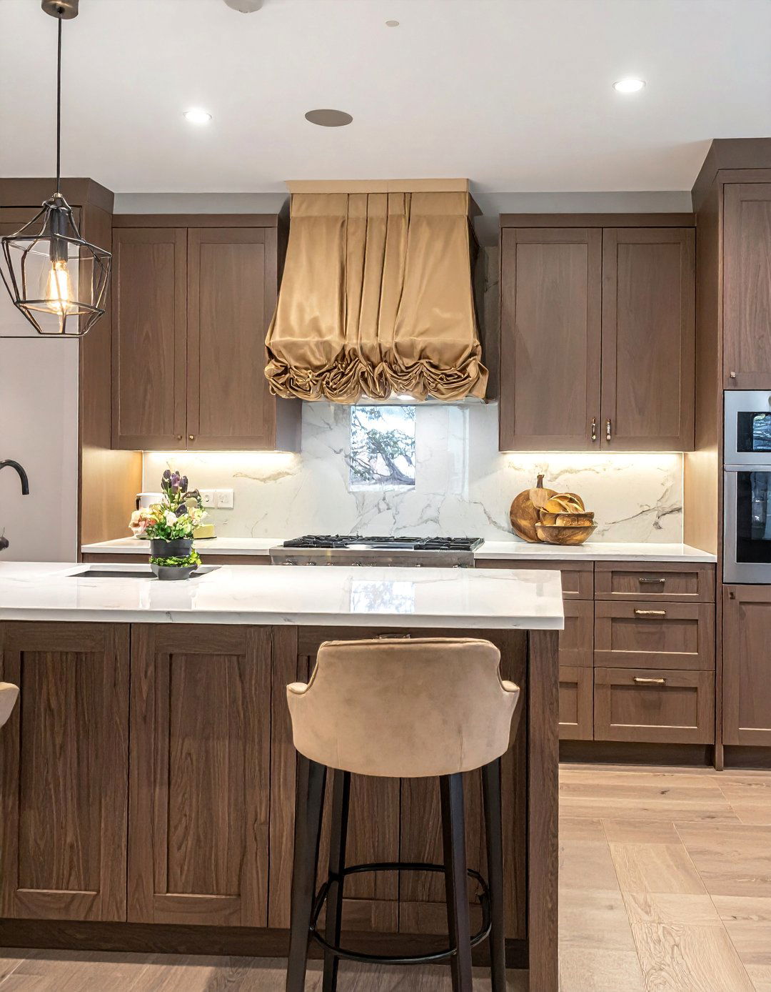 Elegant Faux Silk Balloon Kitchen Valance - 20 Kitchen Valance Ideas for a Stylish and Functional Space