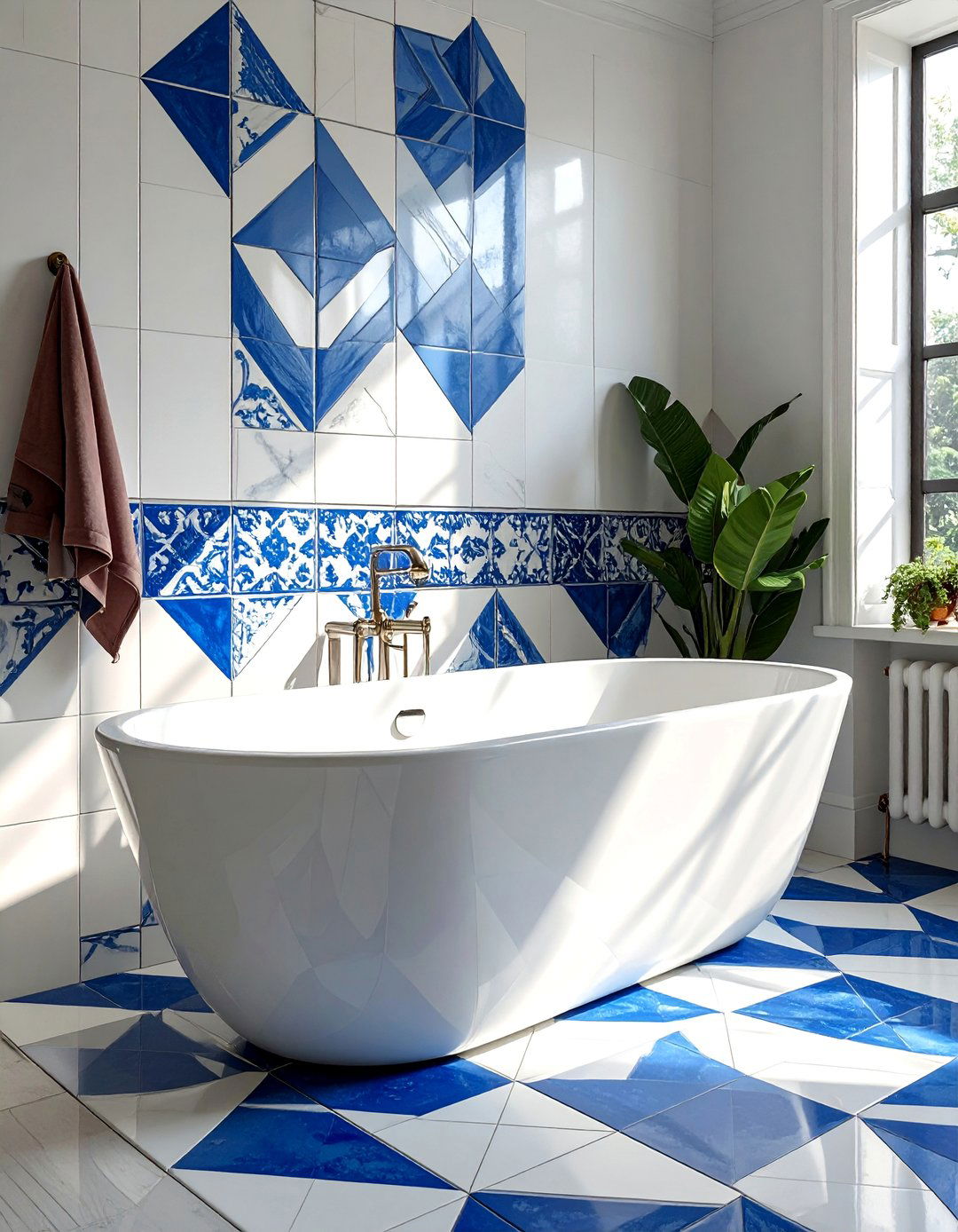 Encaustic Style Bathtub Tiles - 40 Bathtub Tile Ideas for a Stunning Bathroom