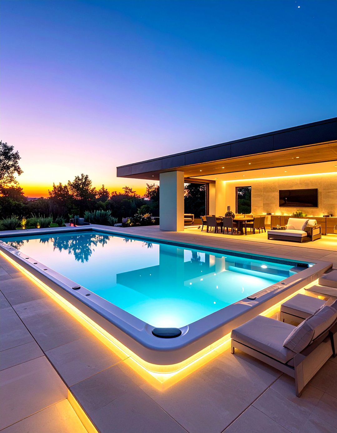 End Mounted Spa Layout - 20 Rectangle Pool With Hot Tub Designs for Backyards
