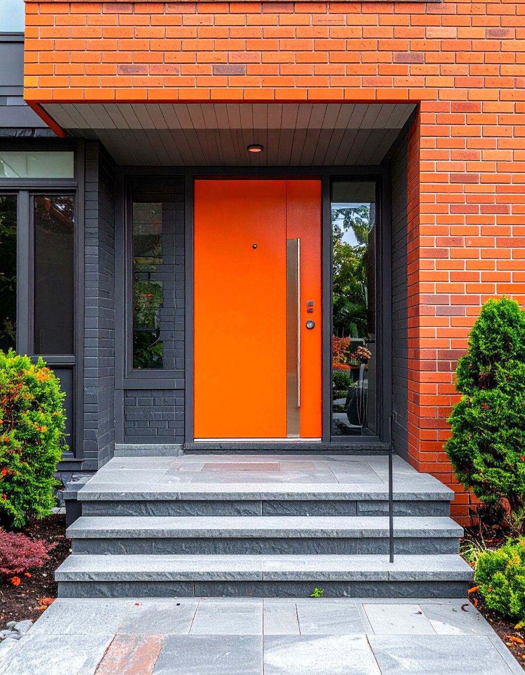 Energetic Atomic Orange Mid Century Front Door - 20 Mid Century Front Door Colors for Curb Appeal
