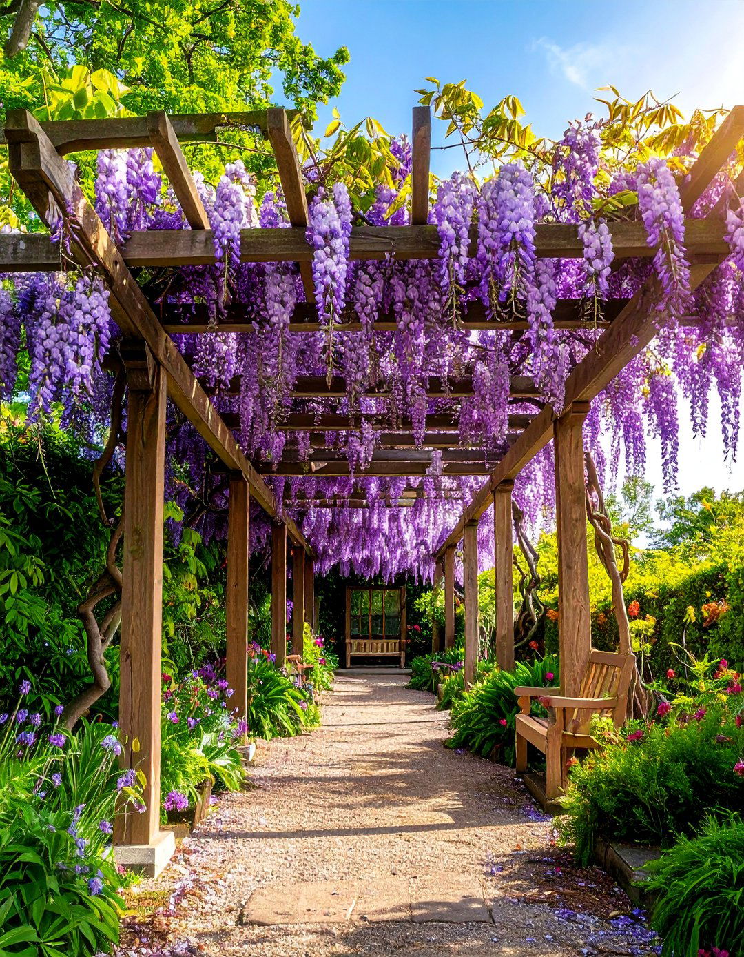 English Cottage Wisteria Arbor - 40 Garden Arbor Ideas for a Charming Outdoor Retreat