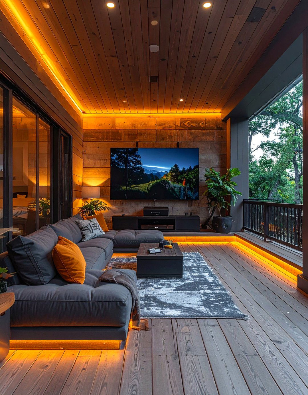 Entertainment Zone Creation - 25 Enclosed Porch Ideas for Year-Round Enjoyment