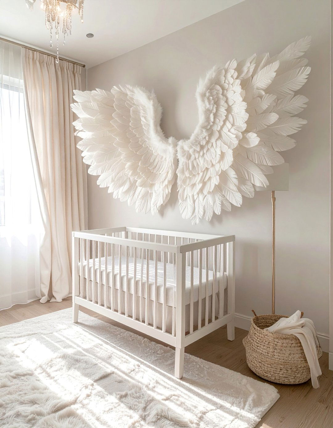 Ethereal Angel Wings Nursery - 25 Baby Girl Nursery Ideas for a Dreamy Space