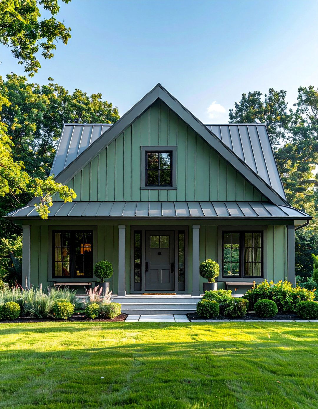 Eucalyptus Green Farmhouse Exterior - 25 Farmhouse Green Exterior Home Ideas for Curb Appeal