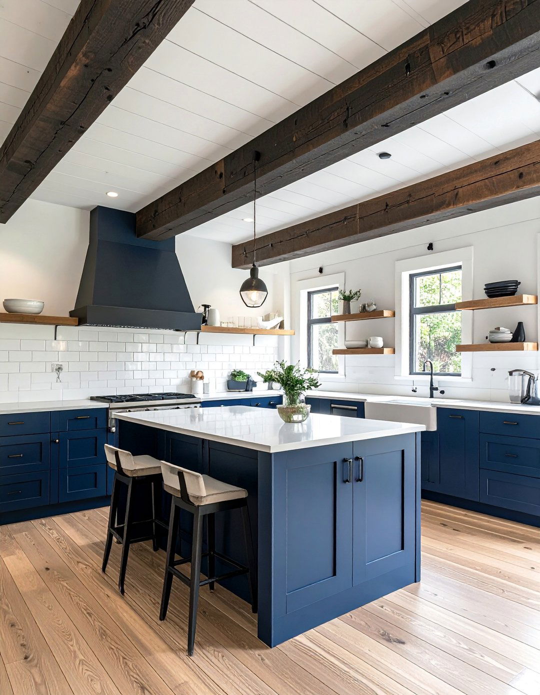 Exposed Beam Wood Ceiling Kitchen for Architectural Depth - 15 Wood Ceiling Kitchen Ideas for a Cozy Ambiance