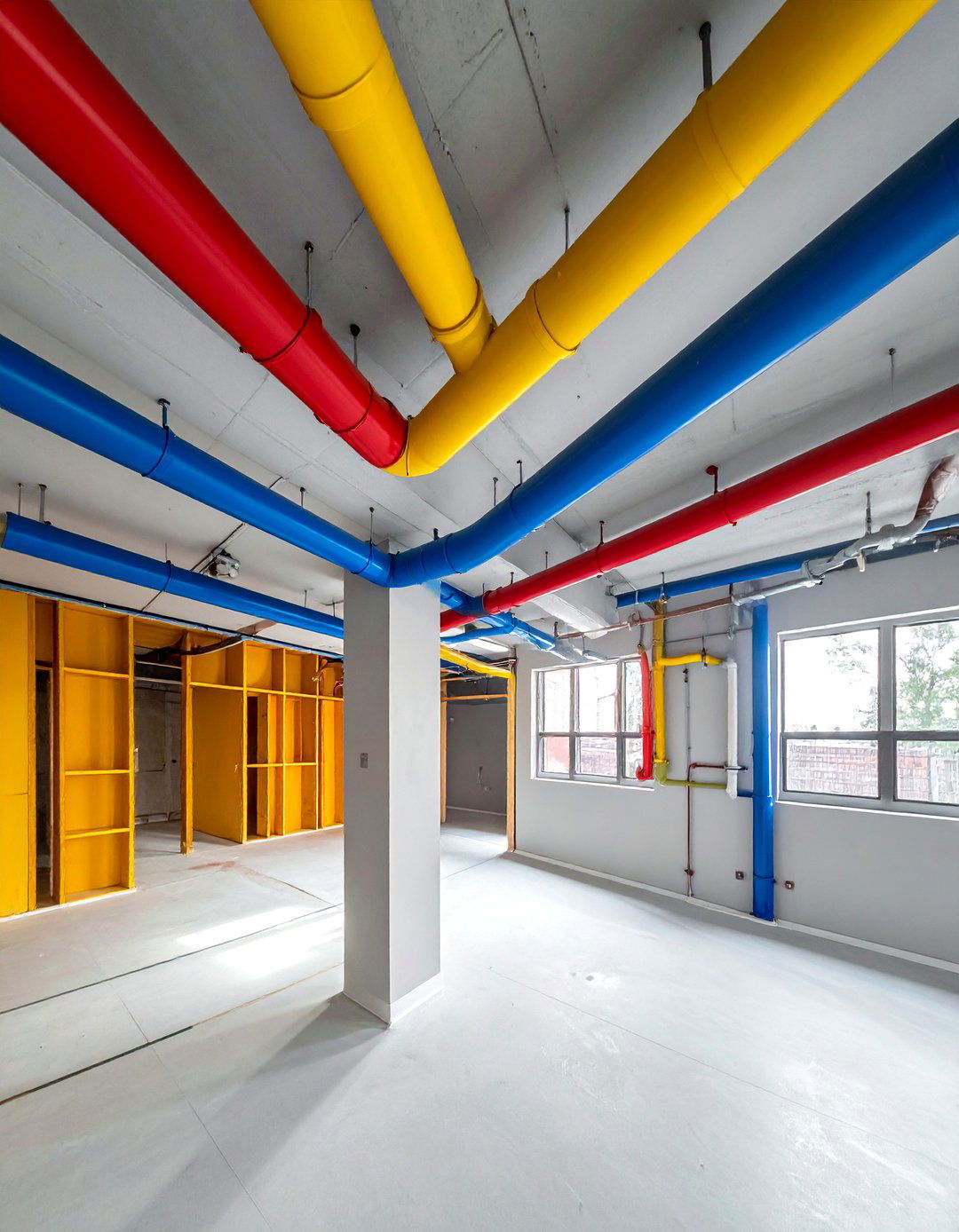 Exposed Conduit Arrangements - 25 Exposed Basement Ceiling Ideas for Industrial Style