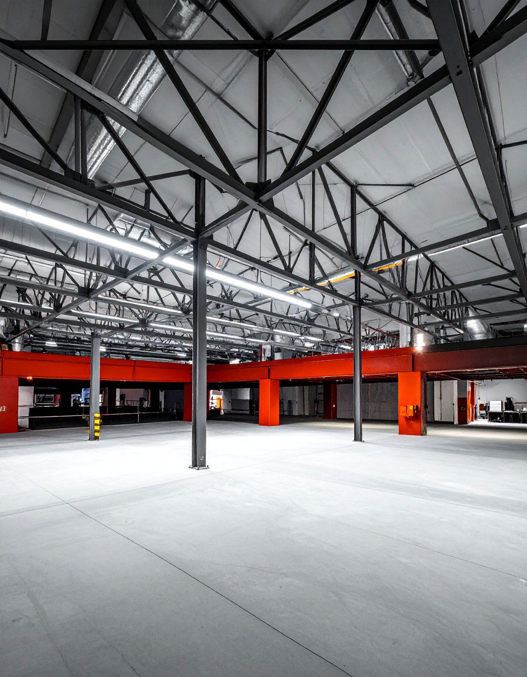 Exposed Metal Truss Systems - 25 Exposed Basement Ceiling Ideas for Industrial Style