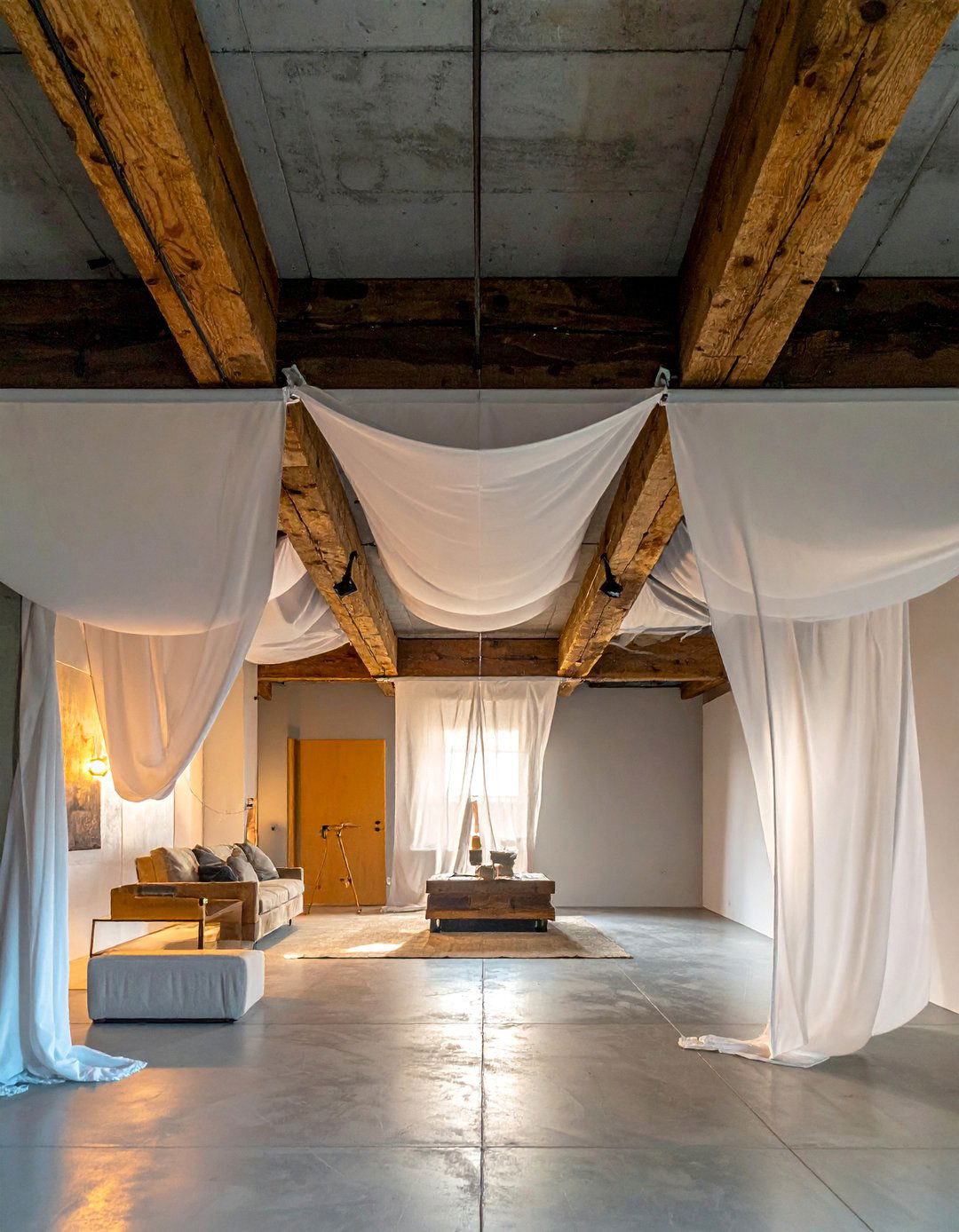 Fabric Panel Installations - 25 Exposed Basement Ceiling Ideas for Industrial Style