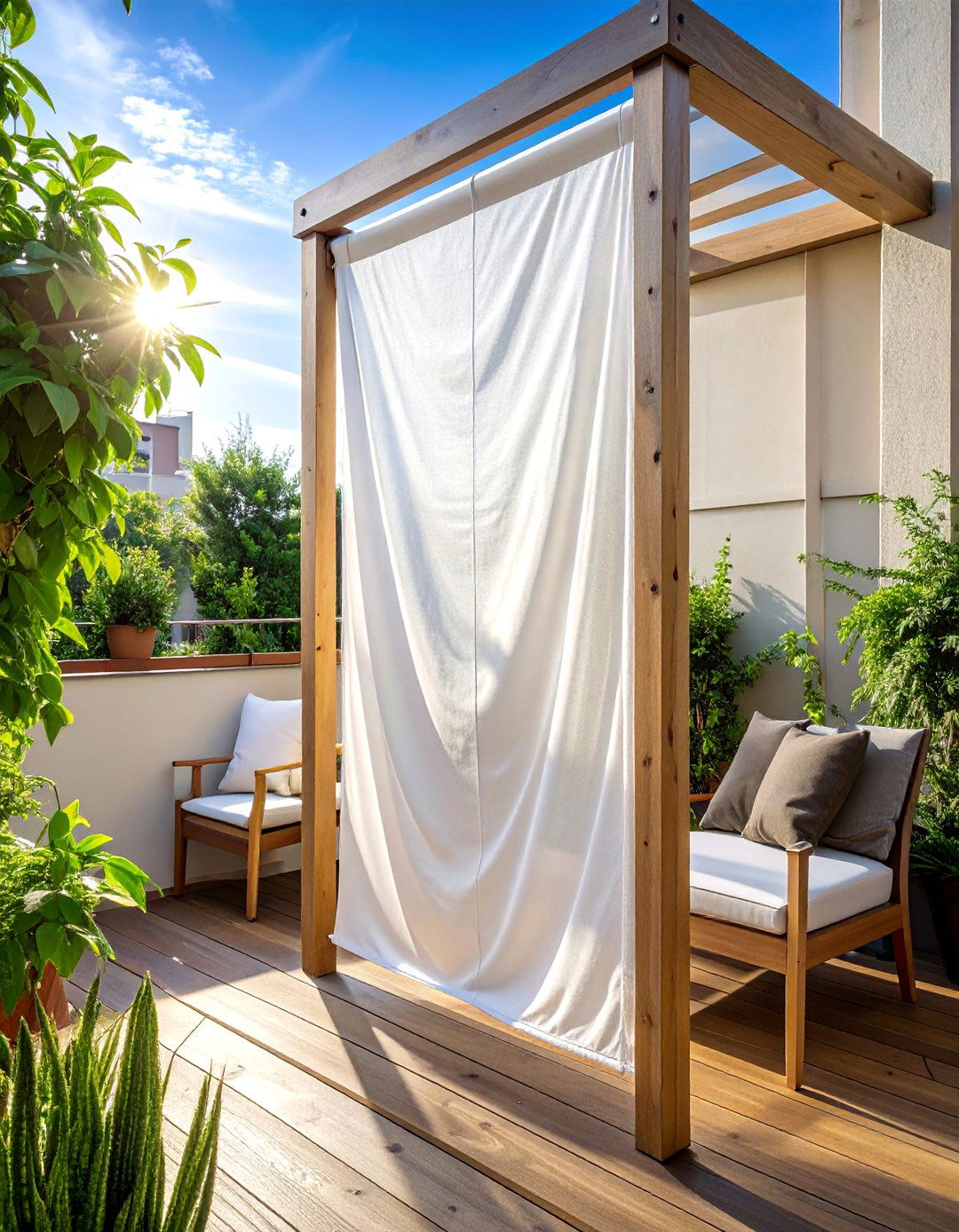 Fabric Privacy Screen for Patios - 40 Small Patio Ideas on a Budget for Cozy Outdoor Living